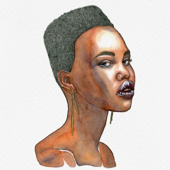 Watercolor and graphite pencil portrait on paper by Raquel Saavedra - You know something