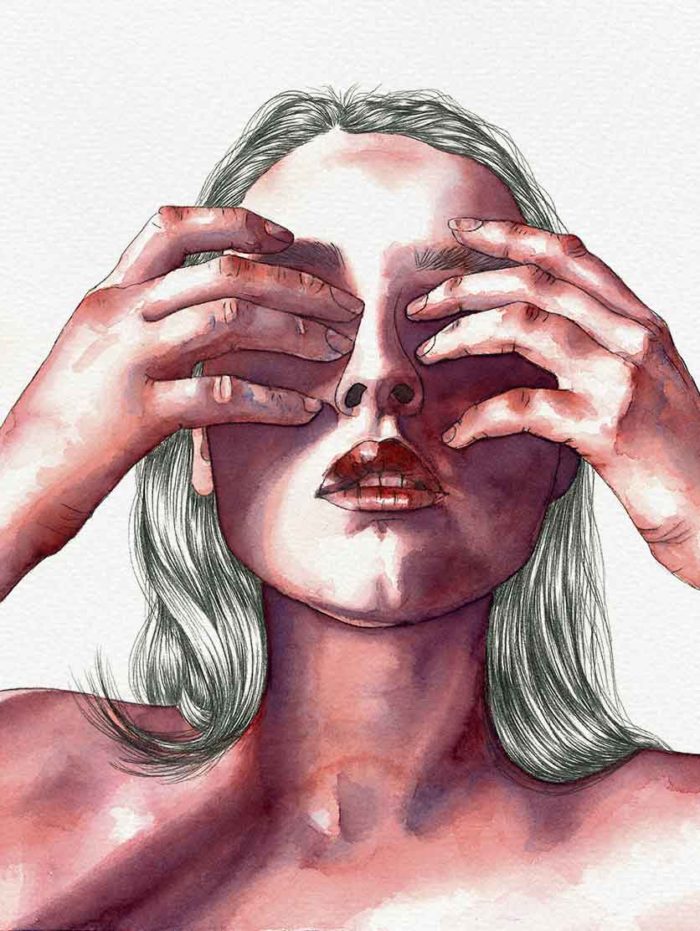 'Invisible' Watercolor portrait by Raquel Saavedra
