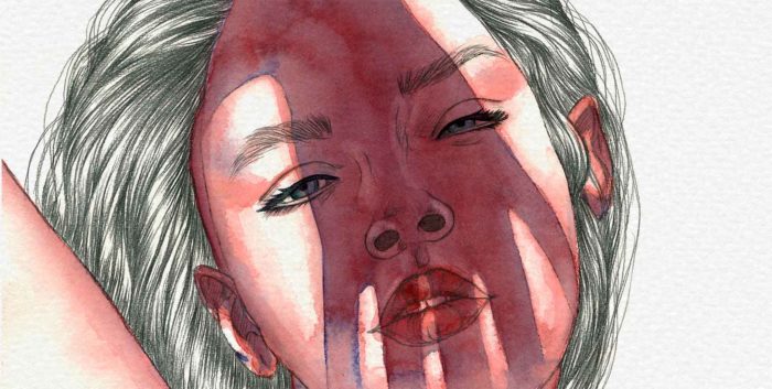 'Sparkle' Watercolor portrait by Raquel Saavedra