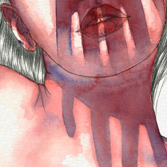 'Dude' Watercolor portrait by Raquel Saavedra
